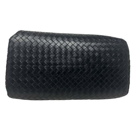 Bottega Veneta Womens Woven Leather Intrecciato Roma Satchel Bag Handbag Black - Picture 8 of 16